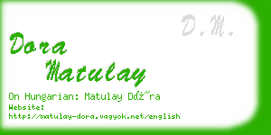 dora matulay business card